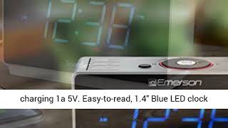 Emerson Radio ER100112 Smartset Alarm Clock Radio with Bluetooth Speaker USB Charging Night Light [upl. by Norraf783]