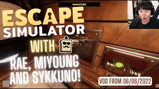 DISGUISED TOAST PLAYS ESCAPE SIMULATOR WITH RAE MIYOUNG AND SYKKUNO TWITCH VOD FROM 06062022 [upl. by Auqinahc]