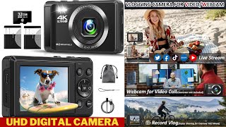 Digital Camera  4K 44MP UHD Digital Cameras for Photography  Vlogging Camera  video Recording [upl. by Rimisac]