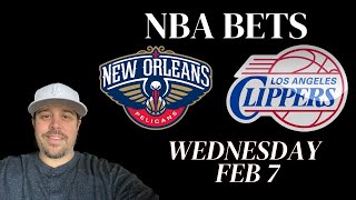 Pelicans vs Clippers  NBA Bets Wednesday Feb 7  Picks amp Parlays [upl. by Ruffo136]