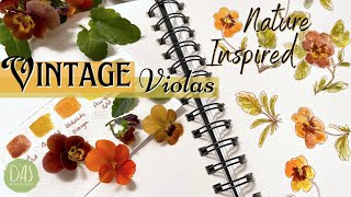 Painting Vintage Style Pansies or Violas  Simple Secrets to Successful Watercolor Flowers [upl. by Ynnor]