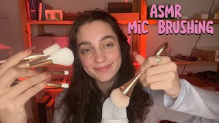 ASMR Mic Brushing  testing my new brushes🖌️🕯️ on fluffy amp foam cover  bare mic [upl. by Rivers]