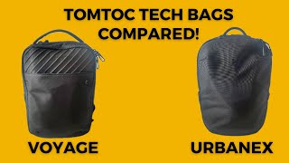 tomtoc Tech Backpack Comparison Voyage T50 amp UrbanEx T65 Review [upl. by Ahtan]