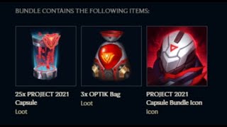 25 PROJECT 2021 Capsules amp 4 PROJECT OPTIK Bags  League of Legends [upl. by Odie10]