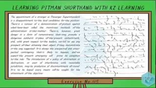 Pitman Shorthand  Exercise No115 Dictation 60 WPM  KZ Learning [upl. by Maples]