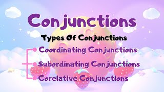 Conjunctions and Types of Conjunctions Coordinating Subordinating Correlative Conjunctions [upl. by Cyrill]