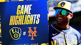 Brewers vs Mets Game Highlights 32924  MLB Highlights [upl. by Graehl]