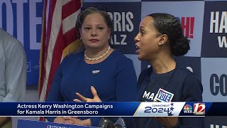 Kerry Washington hits campaign trail for Harris in Greensboro [upl. by Idurt]