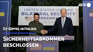 USA und Ukraine schließen Sicherheitsabkommen  AFP [upl. by Eselrahc]