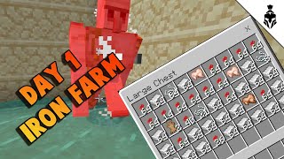 Day 1 Iron Farm for Minecraft 121 [upl. by Asilam]