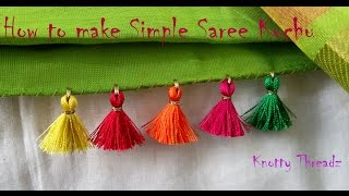 DIY  How to make Simple Yet Elegant Saree Kuchu Design at Home  Tutorial [upl. by Icak]