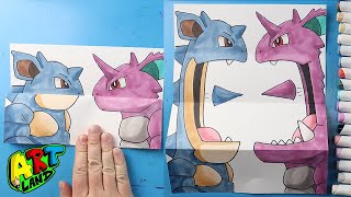 How to Draw Nidoqueen vs Nidoking Folding Surprise [upl. by Sidney937]