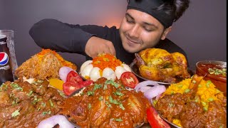 EATING SPICY CHICKEN CURRY CHICKEN BIRYANI KEEMA KALEJISCHEZWAN RICEWHOLE CHICKEN EATING SHOW [upl. by Enimassej]