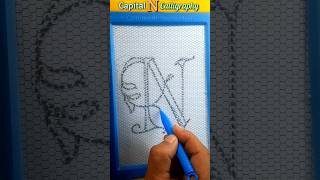 How to write capital n in style ✍️ calligraphy shorts kaisemujhe [upl. by Dniren271]