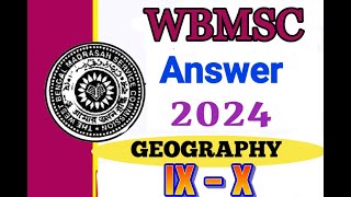 MSC SLST GEOGRAPHY ANSWER Key 2024  SLST IXX ANSWER KEY 2024 MSC GEOGRAPHYI wbmsc wbmscslst [upl. by Anuhsal]