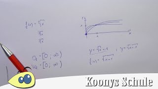 Wurzelfunktionen allgemeine Eigenschaften Definitionsbereich Wertebereich  Wurzeln Mathe [upl. by Chow596]