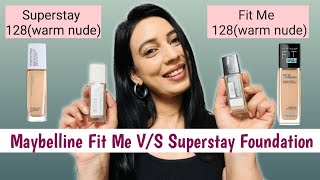 Maybelline Fit Me Vs Maybelline Superstay Foundation 🥰❤️ Maybelline Foundation  Maybelline [upl. by Amaty]