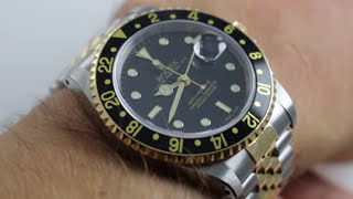 Rolex TwoTone GMTMaster II  Oyster Perpetual GMTMaster II Ref 16713 Watch Review [upl. by Griffy]