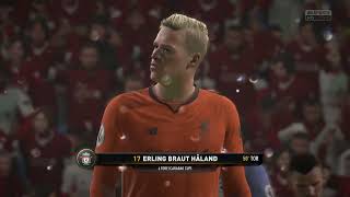 Erling Haaland scores again for FC Liverpool against Brighton  FIFA 18 Career Mode Carabao Cup Semi [upl. by Rosenzweig]