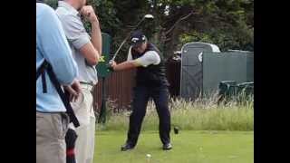 Patrick Reed Golf Swing Driver tee shot  Face on view July 2014 Hoylake [upl. by Brawner]