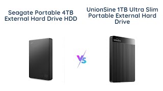 Seagate 4TB vs UnionSine 1TB  External Hard Drive Comparison [upl. by Phenica]