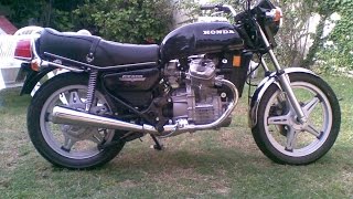 Honda CX500 exhaust sound and acceleration compilation [upl. by Idnahk]