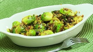 Spicy Brussels Sprouts Indian style Video Recipe from Bhavnas Kitchen [upl. by Aruam461]