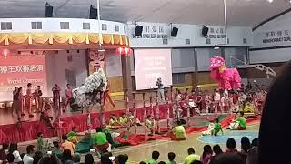 Brunei CHMS KL KSK Double Lion Dance Performance High Pole 2018 [upl. by Jp]