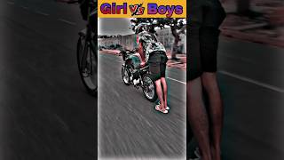 Girl vs boys 👿🔥 girlbikeride boyrider rider motovlog shorts stunt youtubeshorts race bike [upl. by Nath669]