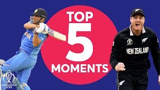 Guptill Neesham  India v New Zealand  Top 5 Moments  ICC Cricket World Cup 2019 [upl. by Ynneg699]