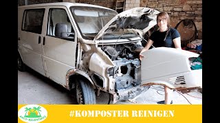 Abmontieren von Kühlergrill Stoßstange Kotflügel VW T4 um Komposter zu reinigen  ancoadventures [upl. by Cornie379]