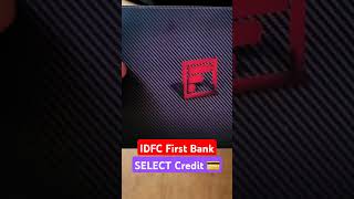 IDFC bank Select Credit Card 💳 Unboxing shorts free money finance idfc creditexplorer short [upl. by Siramaj16]