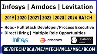 Infosys Amdocs Levitation Direct Hiring  2019 2020 2021 2022 2023 2024 BATCH  Latest Jobs [upl. by Linsk]