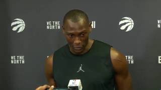 Raptors Shootaround Bismack Biyombo  May 23 2016 [upl. by Dearden]