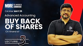 May 25  Demo Adv Accounts  L3 Ch 12 Buy Back of Shares  CA Anand Sir [upl. by Notkcorb553]