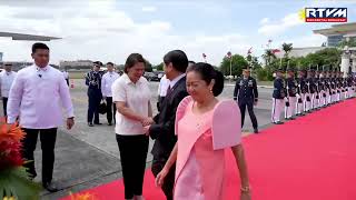 Pres Marcos greets VP Sara Duterte before his state visit to Vietnam  GMA Integrated News [upl. by Roseann815]