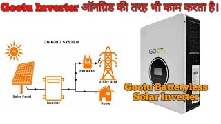 Gootu Solar Inverter as a Ongrid Use without Battery  Gootu Batteryless Solar Inverter [upl. by Reidid227]