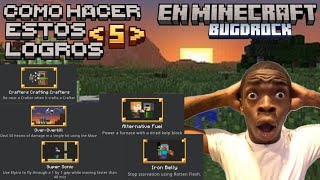 COMO HACER ESTOS 5 LOGROS EN MINECRAFT BEDROCK  Tutorial rápido 🔥 [upl. by Ramsdell]