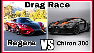 Koenigsegg Regera Vs Bugatti Chiron 300  Drage Race 🔥 [upl. by Malas]