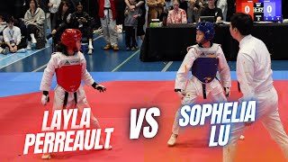 Taekwondo 2024 Korean Consul General Cup  Layla Perreault vs Sophelia Lu [upl. by Terence]