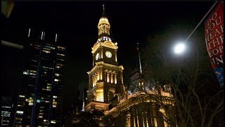 Town hall City Night View Sydney Australia 2024 [upl. by Racklin749]