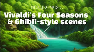 For your relaxation Vivaldis Four Seasons and Ghiblistyle landscapesvivaldi ジブリ風 [upl. by Frame]