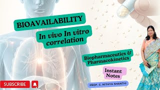 IVIVC Invitro Invivo correlation Biopharmaceutics Notes for BPharm amp MPharm student [upl. by Monteith]