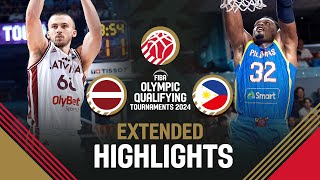 Latvia 🇱🇻 vs Philippines 🇵🇭  Extended Highlights  FIBA OQT 2024 Latvia [upl. by Ihtraa226]