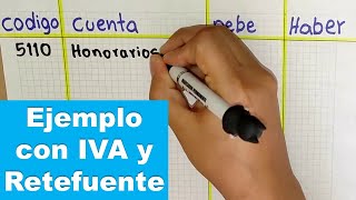 Como registrar el PAGO DE HONORARIOS en contabilidad con IVA y Retefuente [upl. by Stoll415]