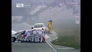 Schrecklicher Unfall DTM mit Klaus Ludwig auf dem Nürburgring 1989 200KmH Einschlag [upl. by Eytak55]