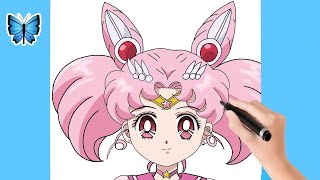 How to draw Sailor Chibi Moon from Sailor Moon Step by Step [upl. by Cleopatra]