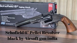 Schofield 6” Pellet Revolver black by Airsoft gun india [upl. by Mulvihill]