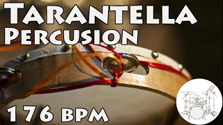 Play along Drums Tarantella Beat 176 bpm [upl. by Naed737]