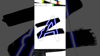 Neon A easy letter drawing ideas for kids acrylic kids kidsart neon alphabet [upl. by Yendys]